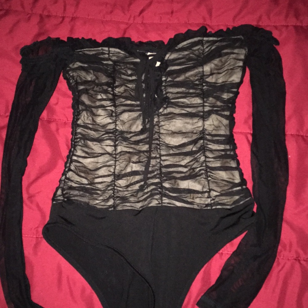 Black fashion nova one piece.